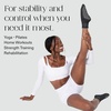 image:imageBala Frilly Pilates Socks for Women NonSlip Cuff Socks  Crew Length Ruffle Slip Resistant Socks with Silicone Dotted Soles for Pilates Yoga Barre Home Workouts amp HospitalCharcoal