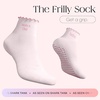 image:imageBala Frilly Pilates Socks for Women NonSlip Cuff Socks  Crew Length Ruffle Slip Resistant Socks with Silicone Dotted Soles for Pilates Yoga Barre Home Workouts amp HospitalBlush
