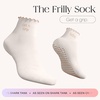 image:imageBala Frilly Pilates Socks for Women NonSlip Cuff Socks  Crew Length Ruffle Slip Resistant Socks with Silicone Dotted Soles for Pilates Yoga Barre Home Workouts amp HospitalSand
