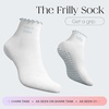 image:imageBala Frilly Pilates Socks for Women NonSlip Cuff Socks  Crew Length Ruffle Slip Resistant Socks with Silicone Dotted Soles for Pilates Yoga Barre Home Workouts amp HospitalSea