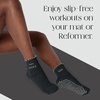 image:imageBala Frilly Pilates Socks for Women NonSlip Cuff Socks  Crew Length Ruffle Slip Resistant Socks with Silicone Dotted Soles for Pilates Yoga Barre Home Workouts amp HospitalCharcoal