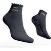 image:imageBala Frilly Pilates Socks for Women NonSlip Cuff Socks  Crew Length Ruffle Slip Resistant Socks with Silicone Dotted Soles for Pilates Yoga Barre Home Workouts amp HospitalCharcoal