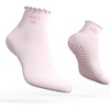 image:imageBala Frilly Pilates Socks for Women NonSlip Cuff Socks  Crew Length Ruffle Slip Resistant Socks with Silicone Dotted Soles for Pilates Yoga Barre Home Workouts amp HospitalBlush
