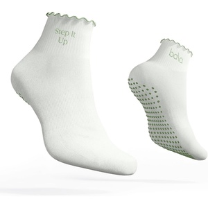 image:imageBala Frilly Pilates Socks for Women NonSlip Cuff Socks  Crew Length Ruffle Slip Resistant Socks with Silicone Dotted Soles for Pilates Yoga Barre Home Workouts amp HospitalSage