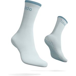 image:imageBala High Pilates Socks for Women NonSlip Classic Crew Socks  Slip Resistant Socks with Silicone Dotted Soles for Pilates Yoga Barre Home Workouts amp HospitalSea