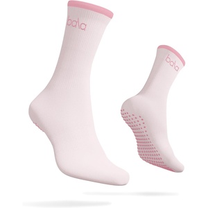 image:imageBala High Pilates Socks for Women NonSlip Classic Crew SocksBlush